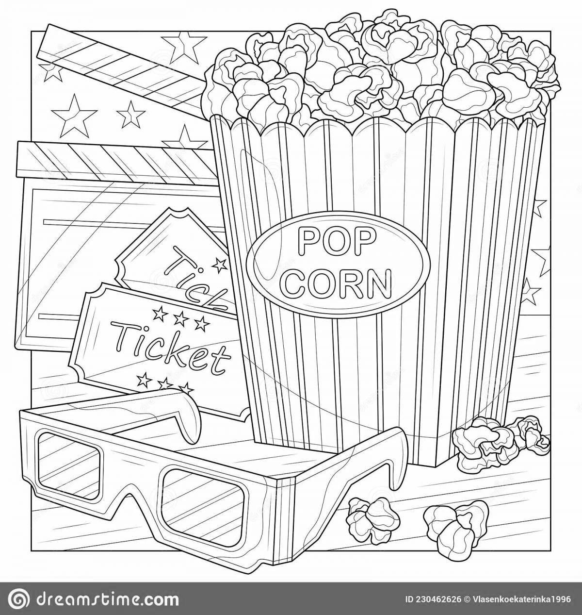 Creative popcorn coloring book for kids