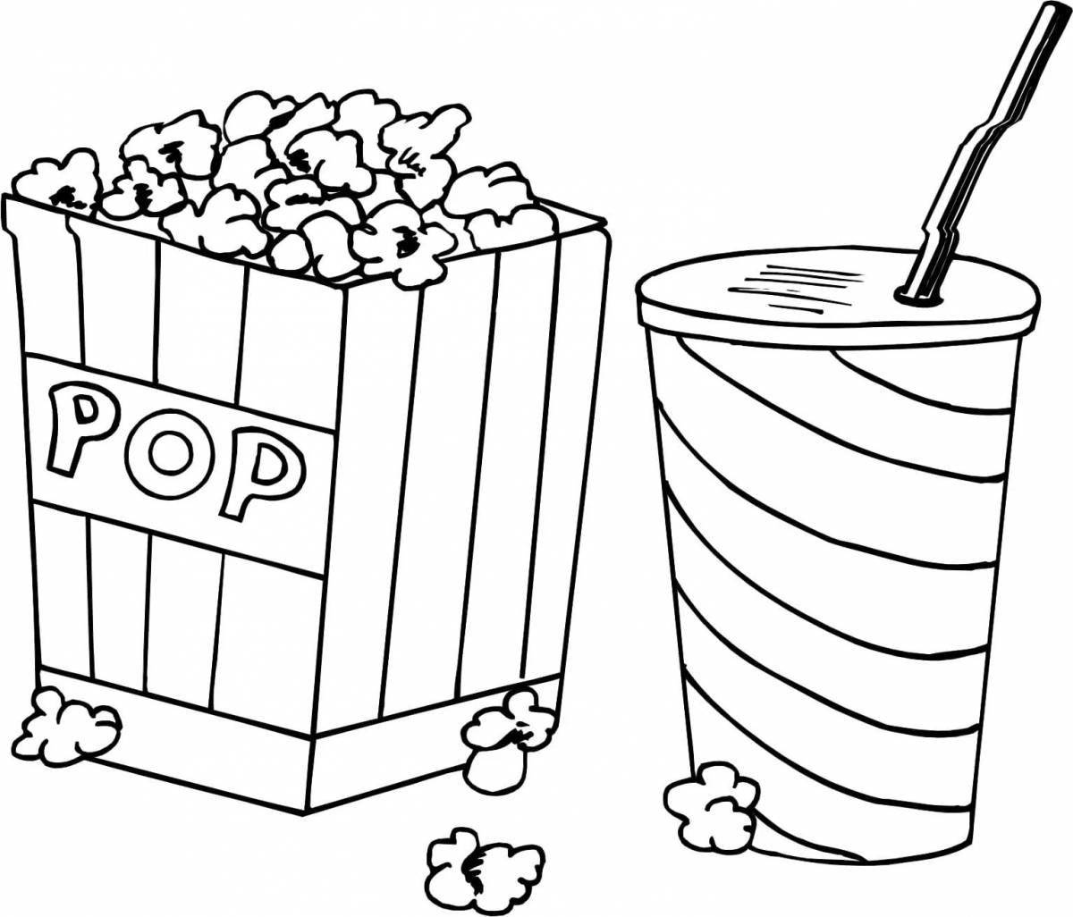 Outstanding popcorn coloring book for kids