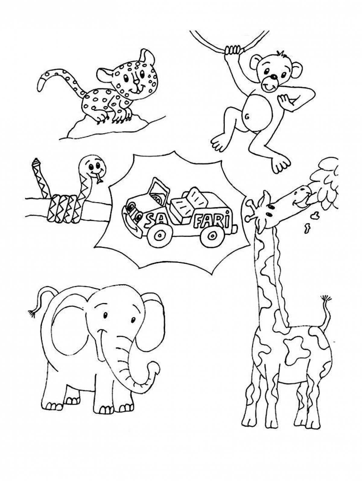 Раскраски с африканскими животными для детей