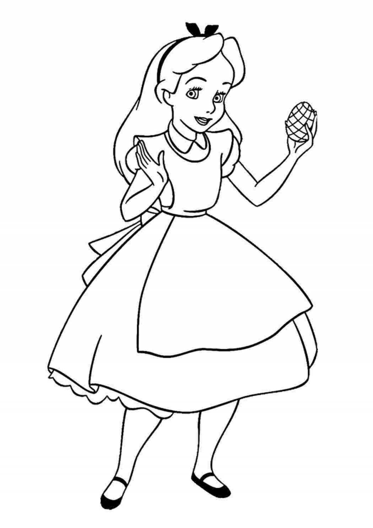 Charming alice coloring pages for girls