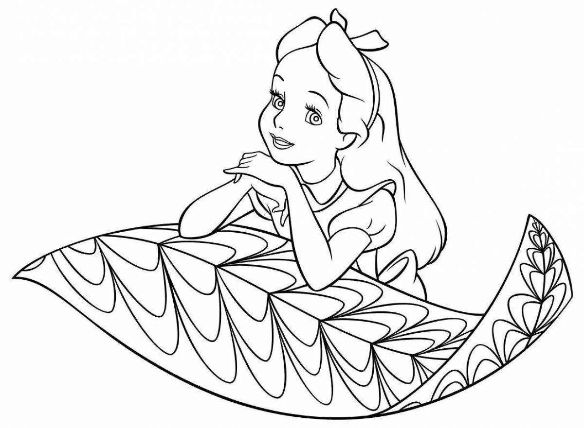 Joyful alice coloring for girls