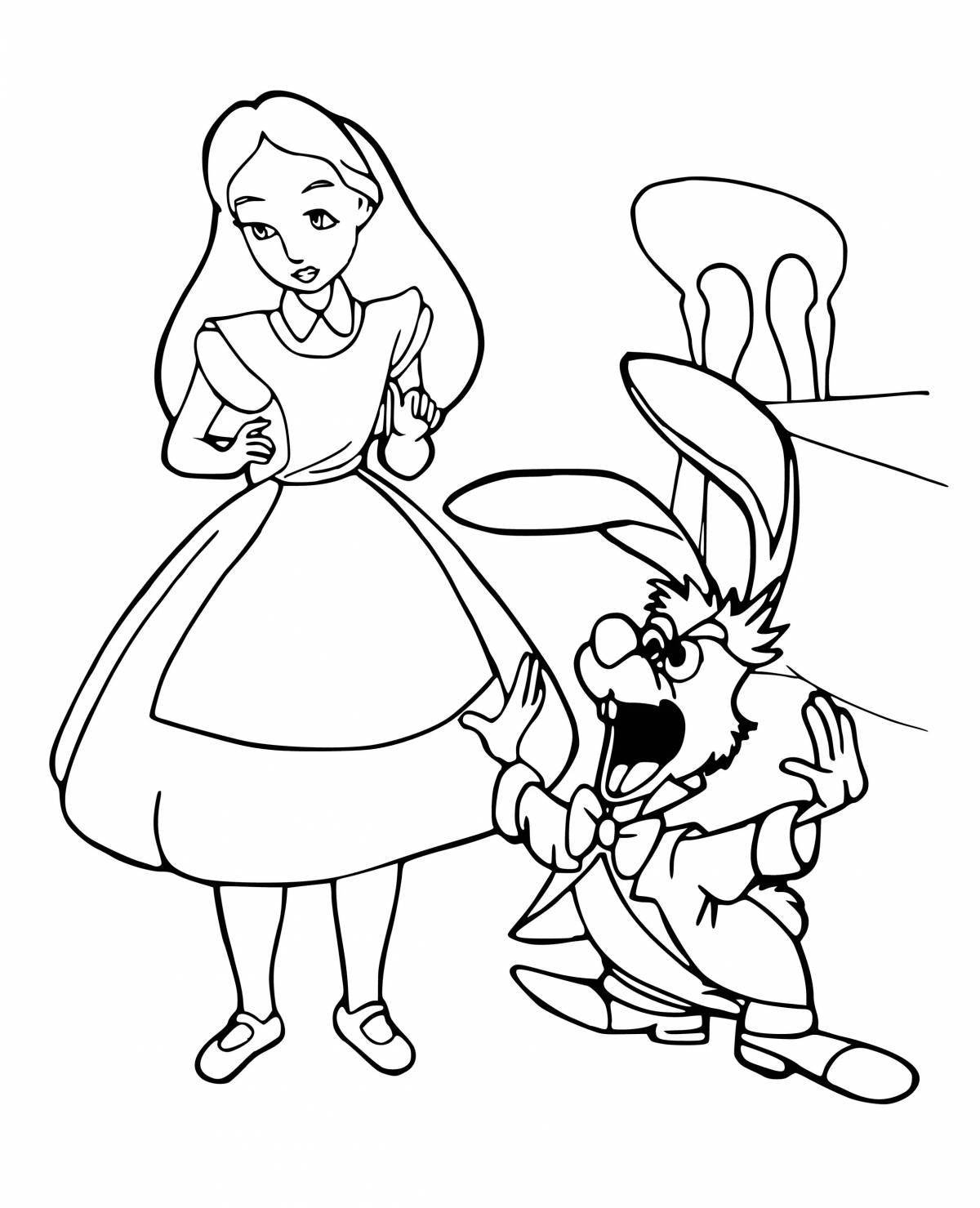 Fabulous alice coloring pages for girls
