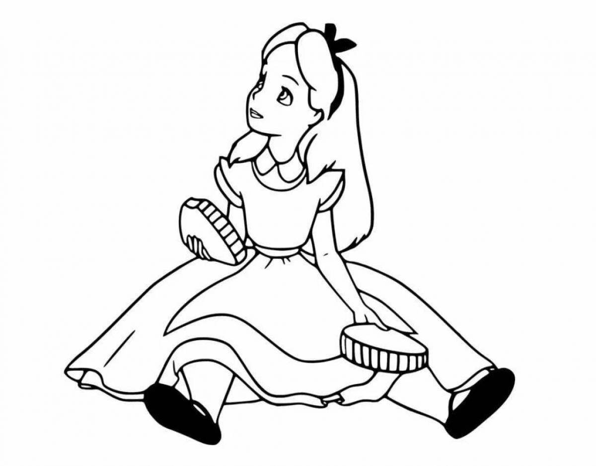 Humorous alice coloring for girls