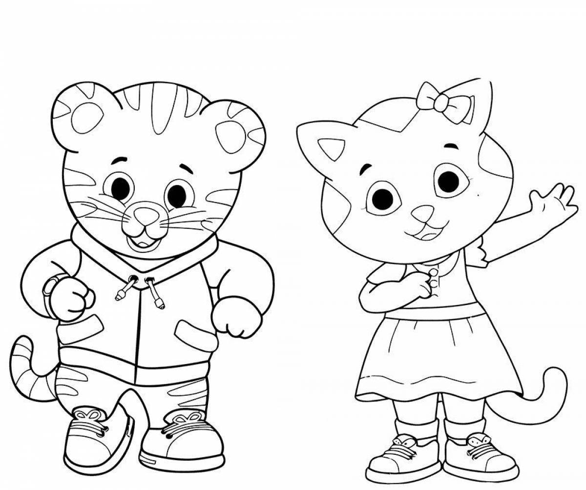Coloring page happy environment for kids