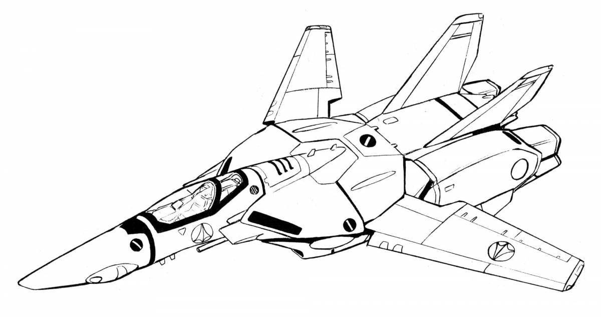 Fantastic bomber coloring page for boys