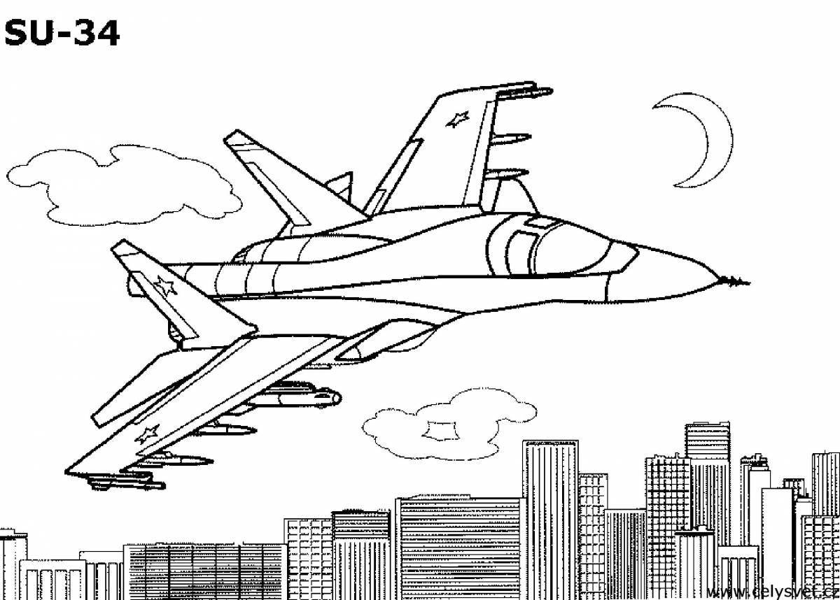 Superb bomber coloring book for boys