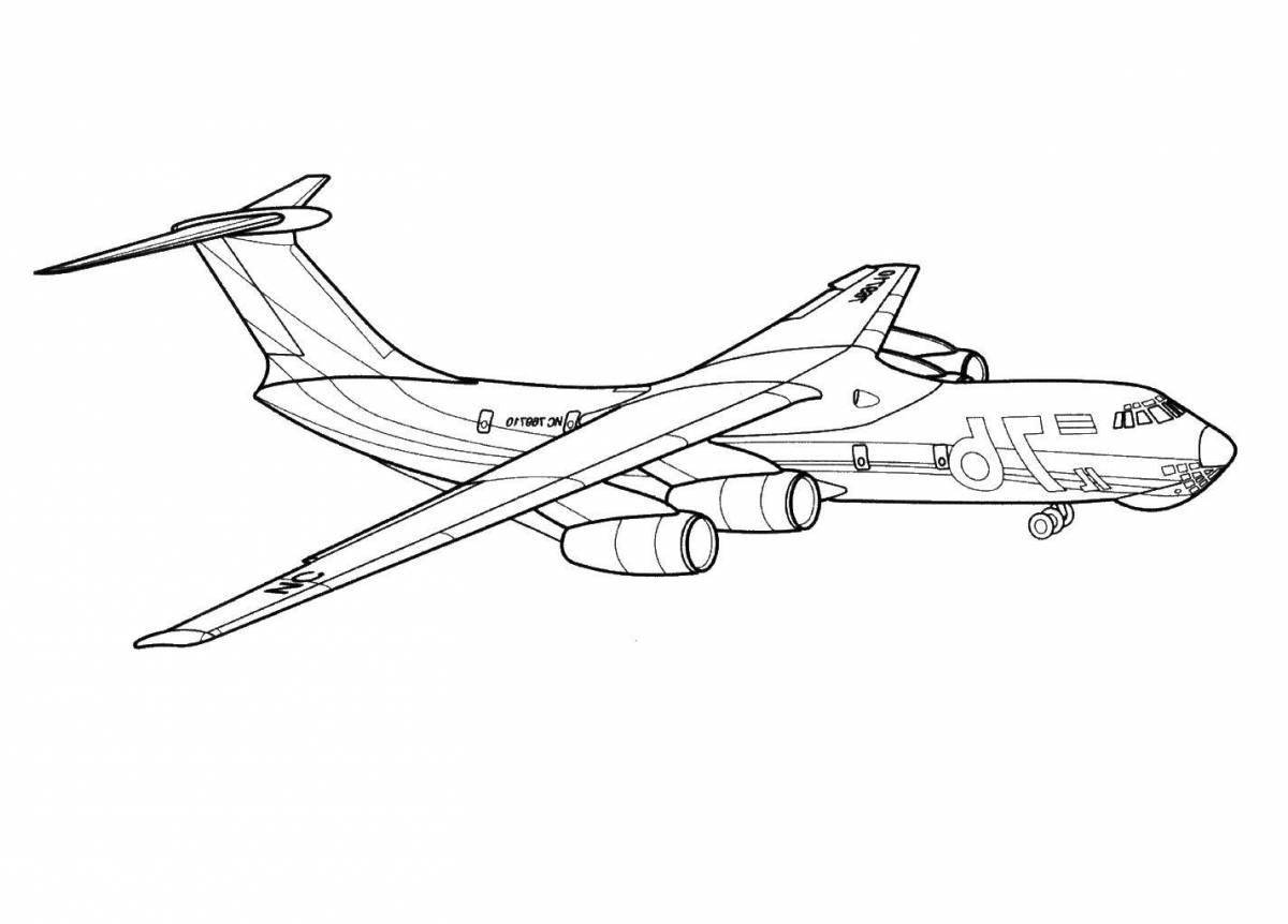 Animated bomber coloring page for boys