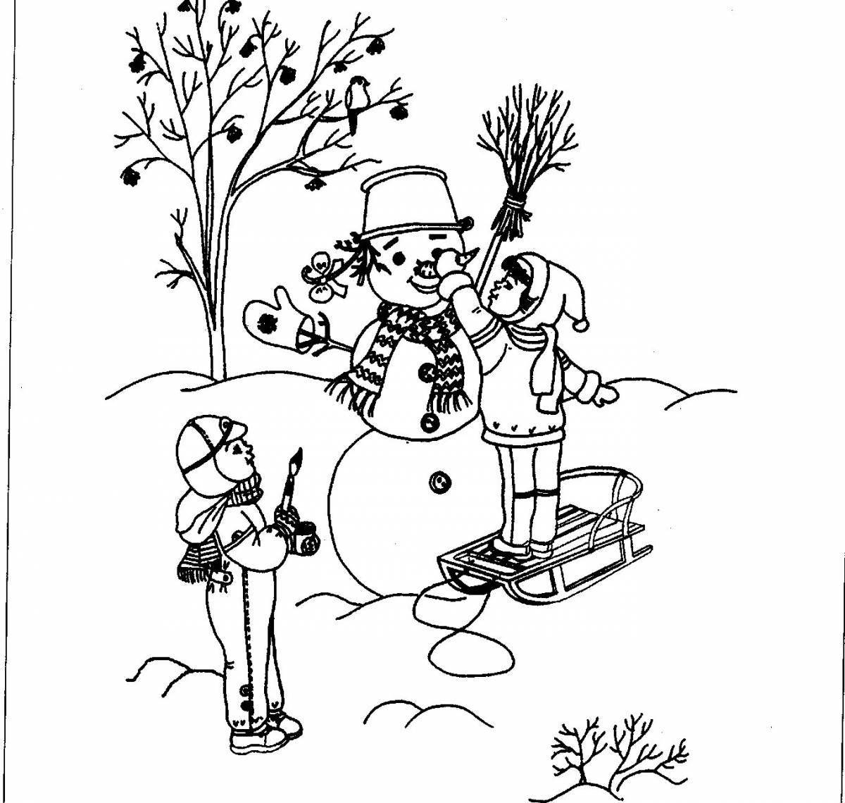 Fabulous coloring pages signs of winter for kids