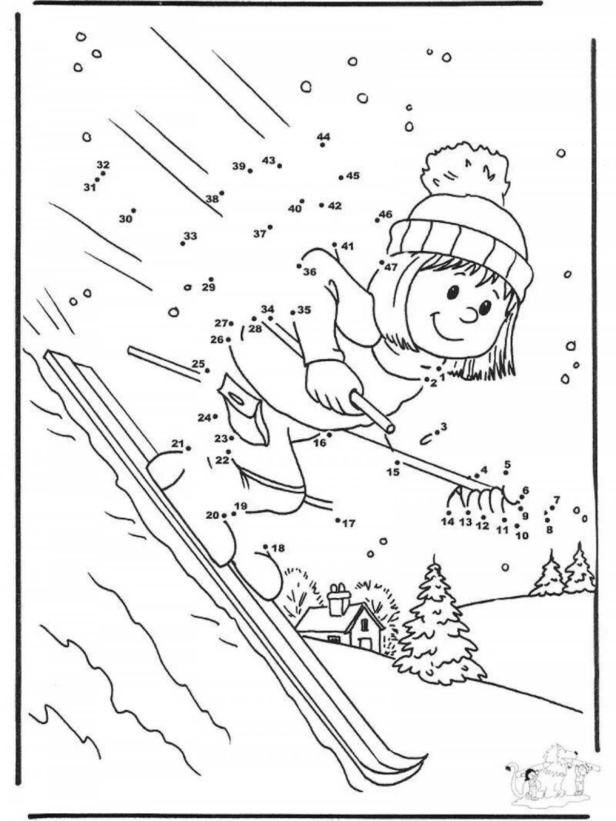 Dreamy coloring book signs of winter for kids