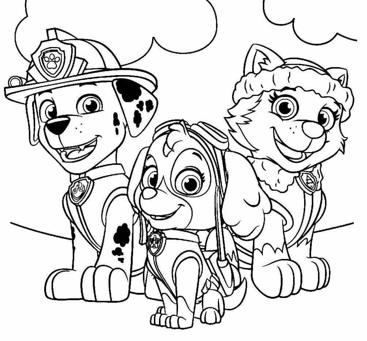 Coloring page joyful marshal for kids