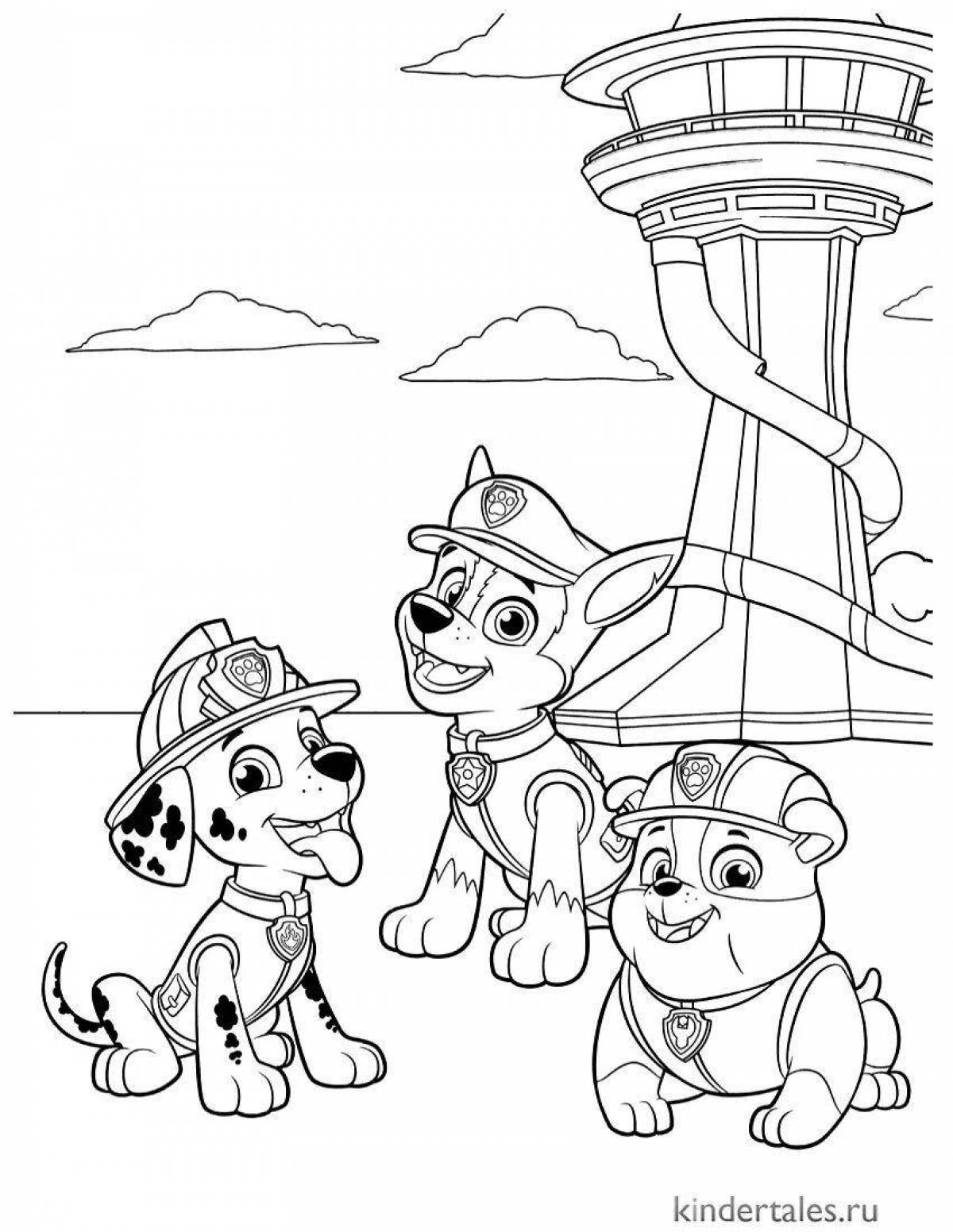 Playful marshal coloring page for kids