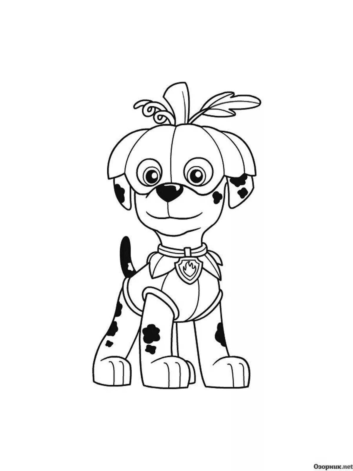 Cute marshal coloring book for kids