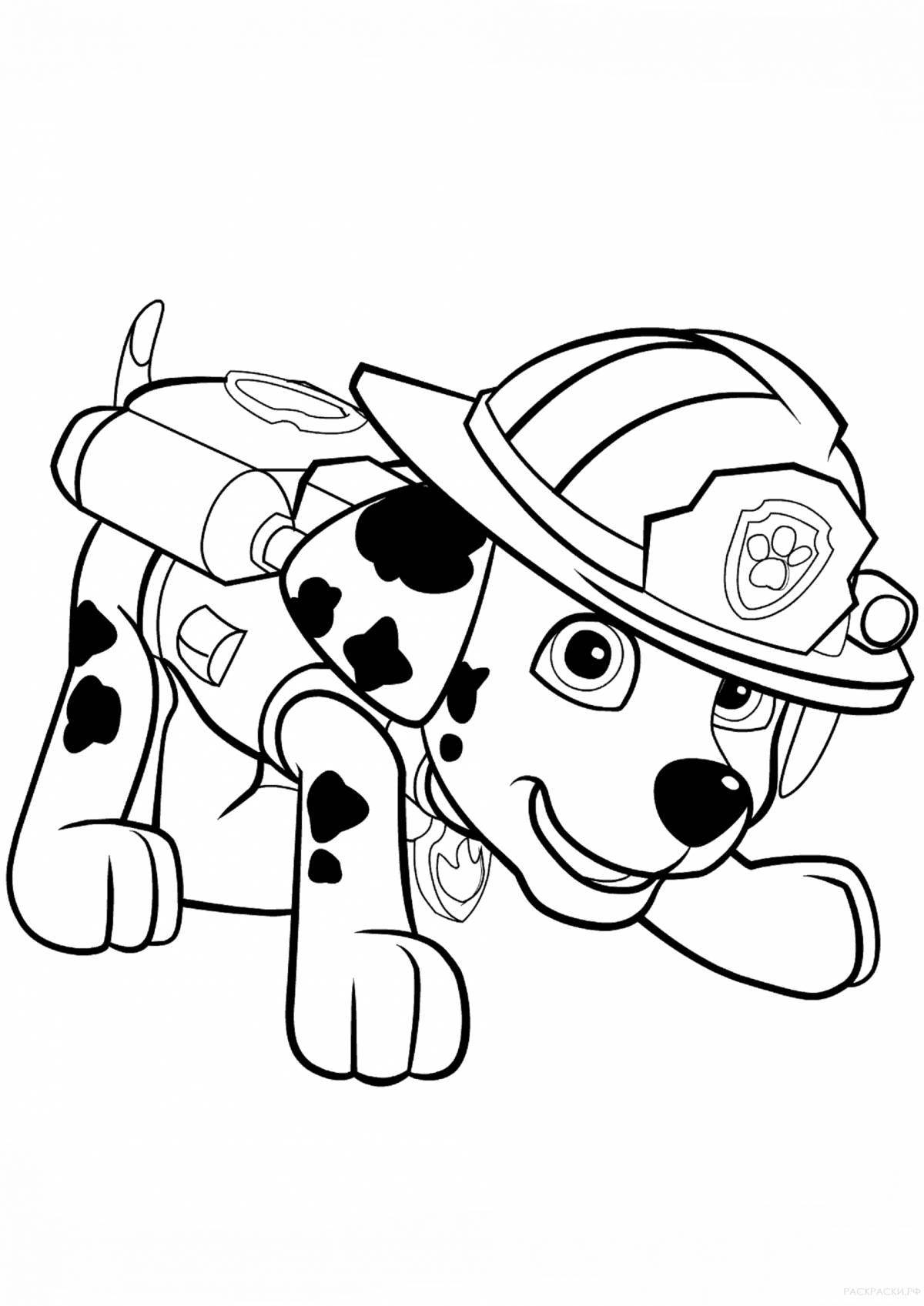 Funny marshal coloring book for kids