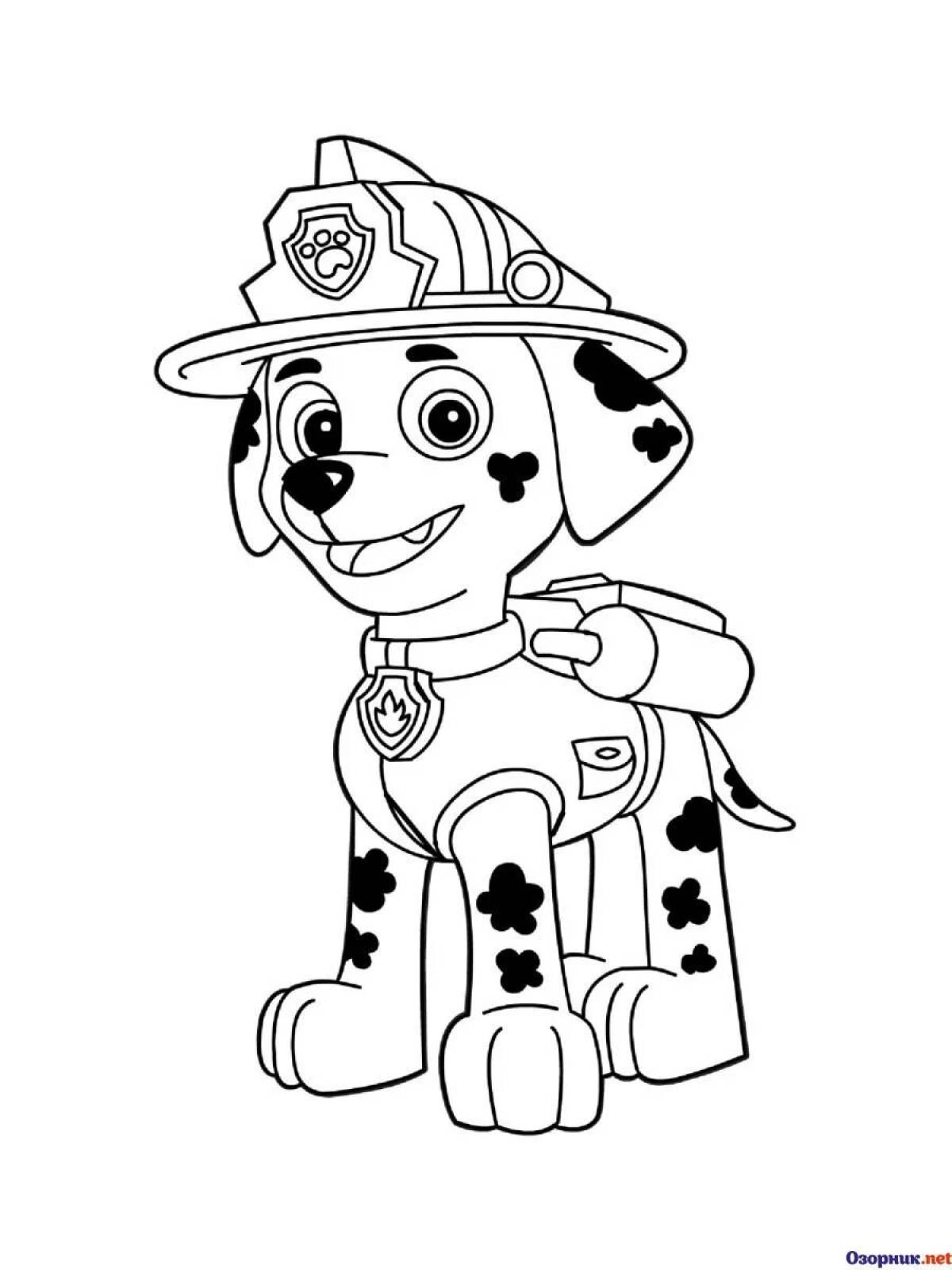 Cute marshal coloring pages for kids