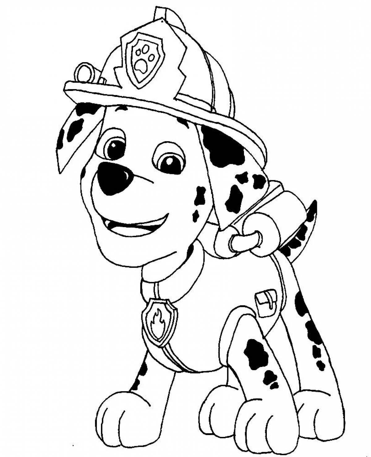 Charming marshal coloring book for kids