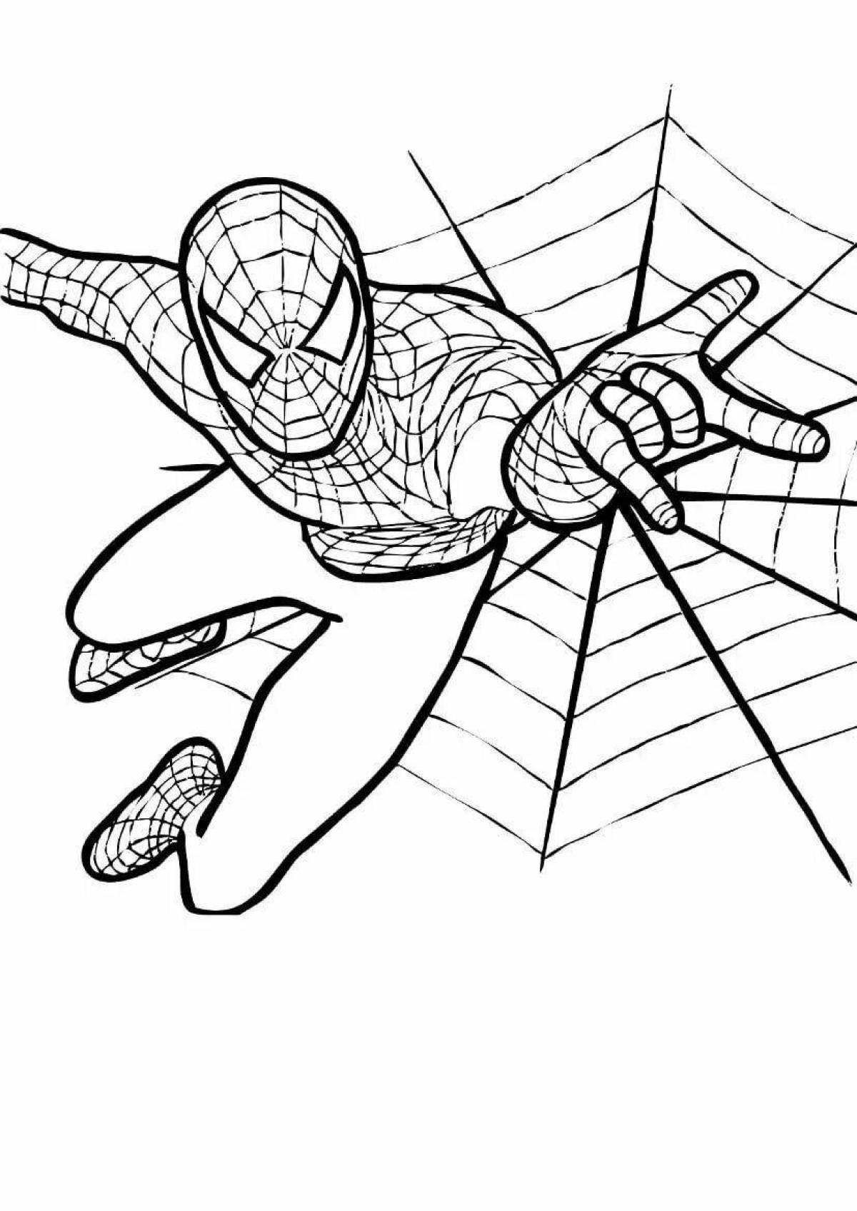 Joyful spiderman coloring pages for kids