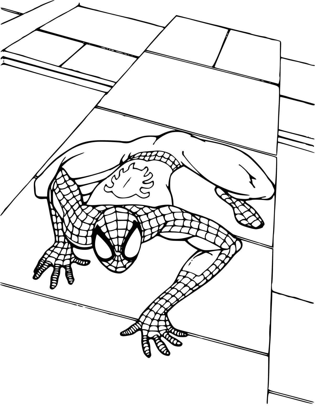 Adorable Spiderman Coloring Page for Kids