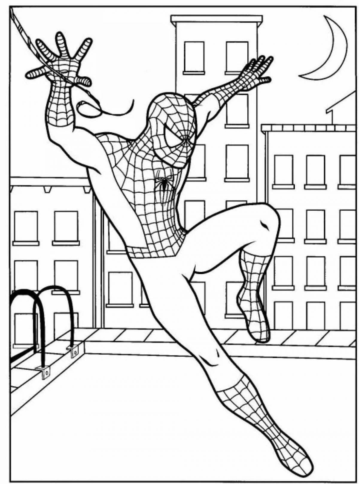 Colorful spiderman coloring book for kids