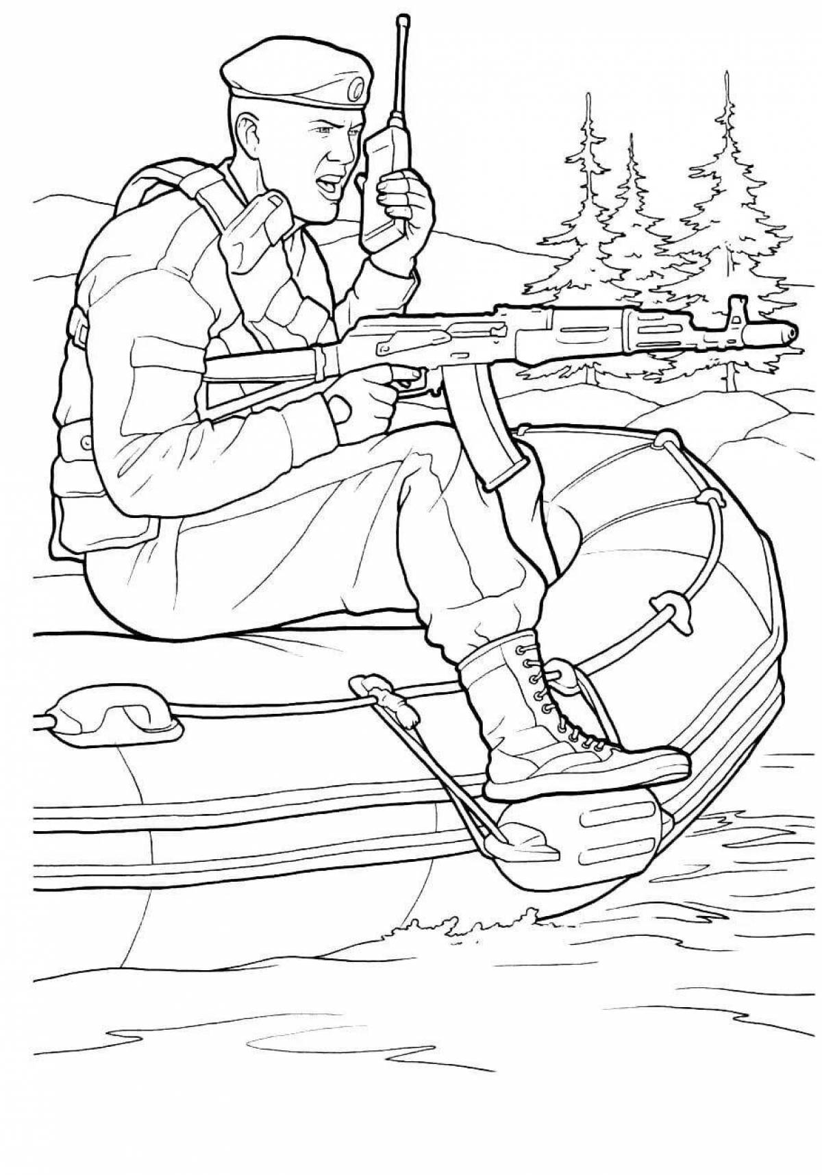 Photo Attractive Russian soldier coloring pages for kids
