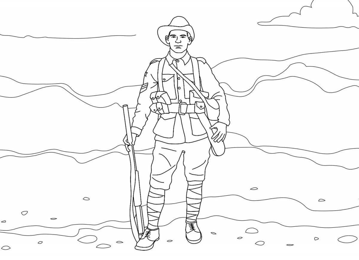 Amazing Russian soldier coloring pages for kids