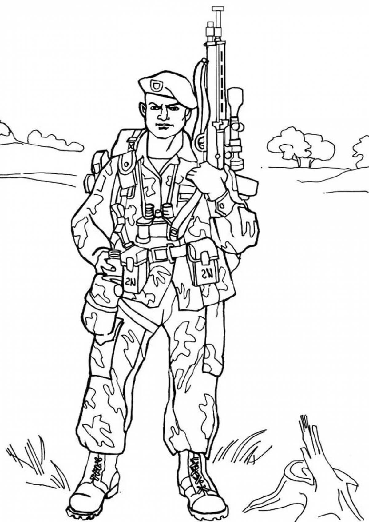 Amazing Russian soldier coloring book for kids