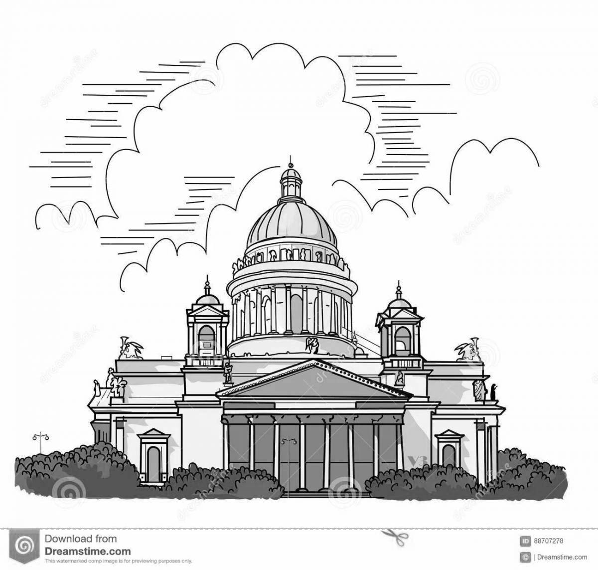 The magnificent St. Isaac's Cathedral coloring book