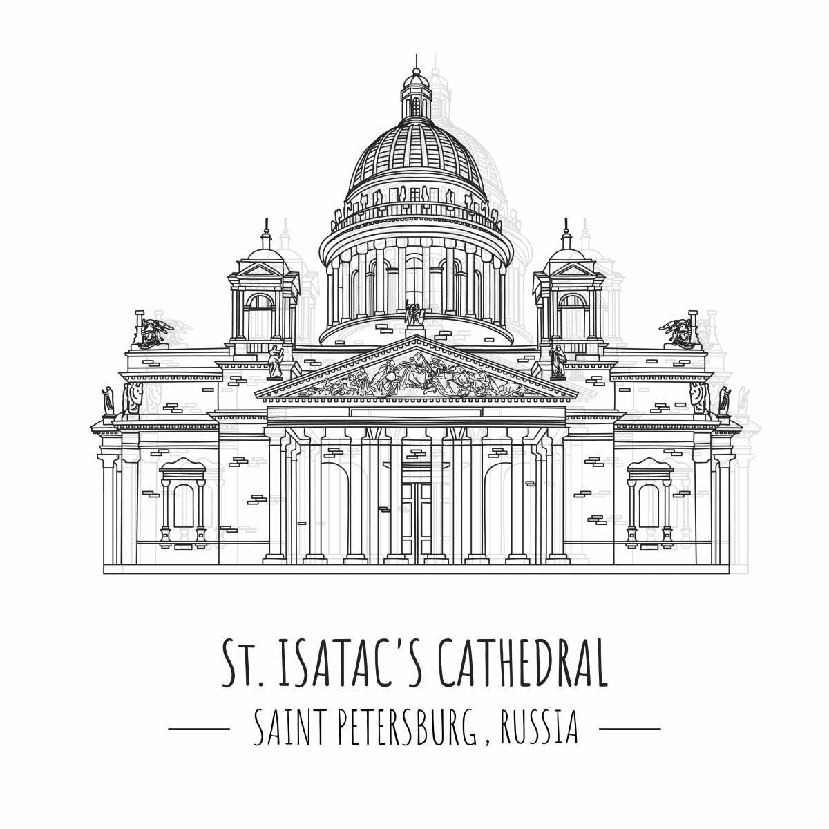 Coloring page magnificent Isaac's Cathedral