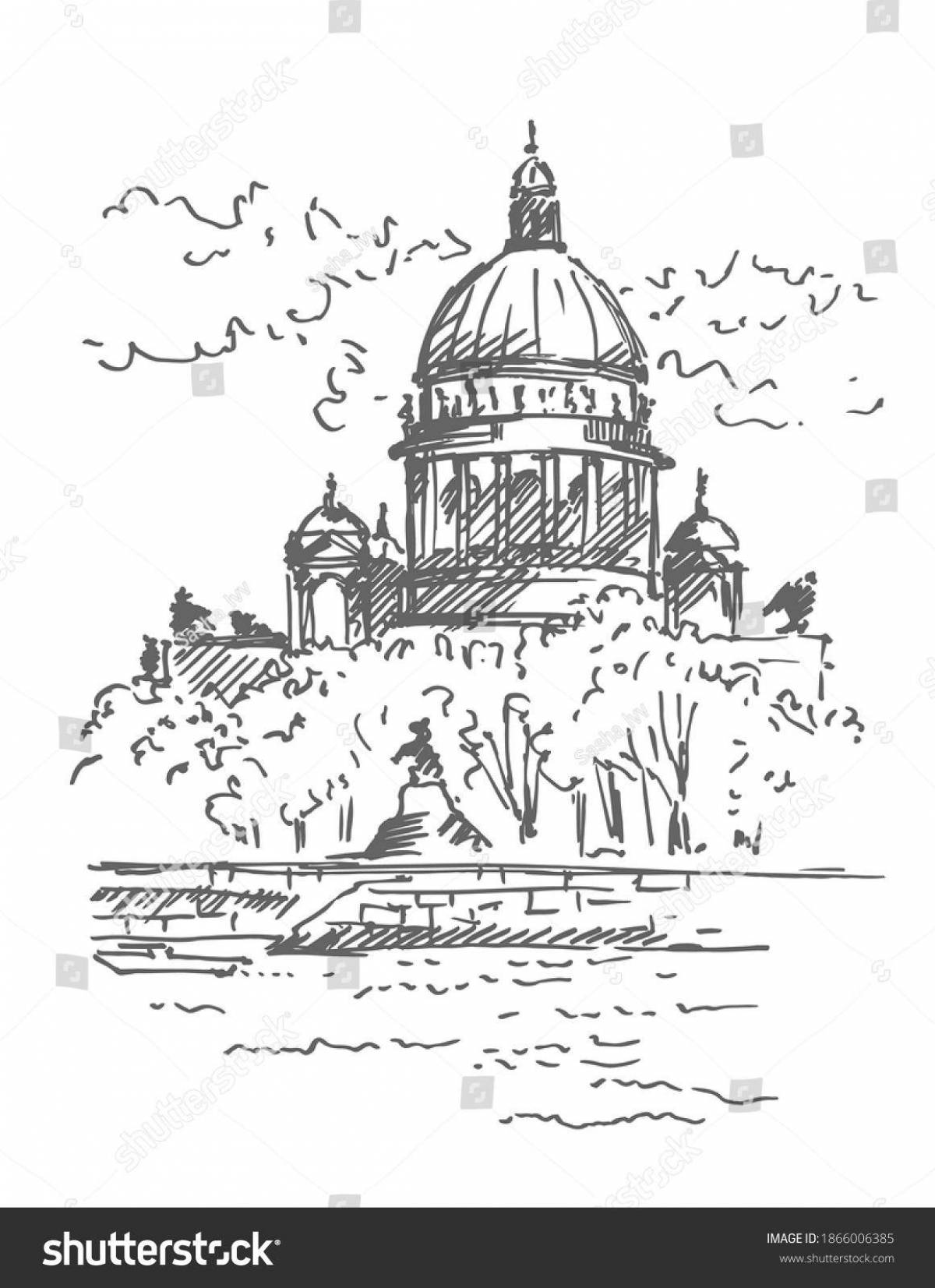 Delightful St. Isaac's Cathedral coloring book