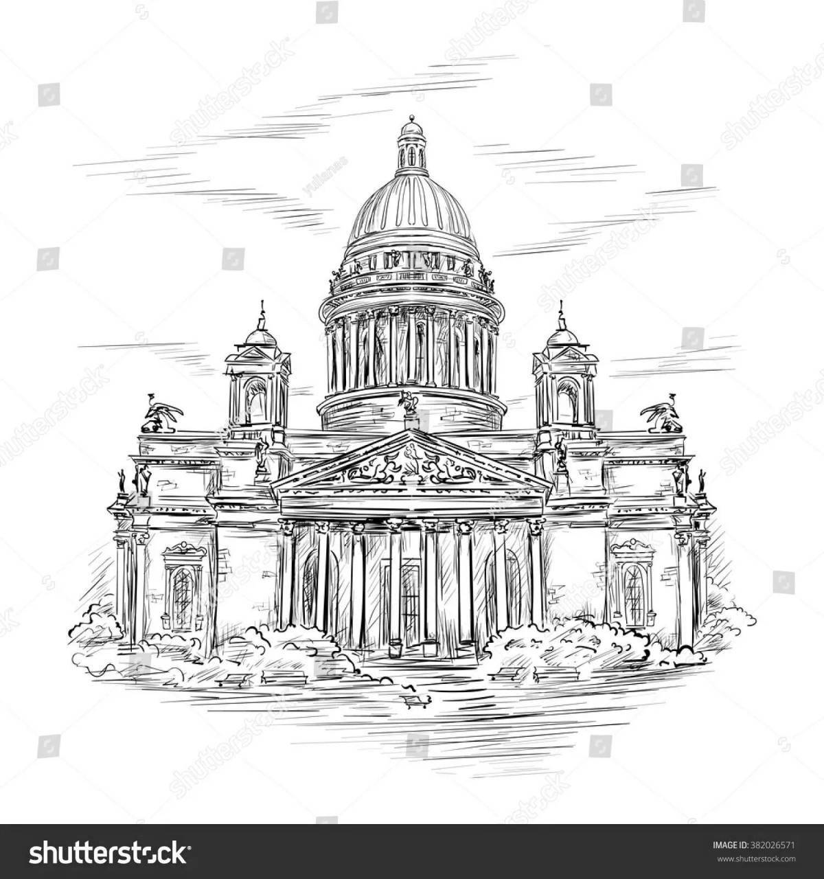 Coloring page wonderful Isaac's Cathedral