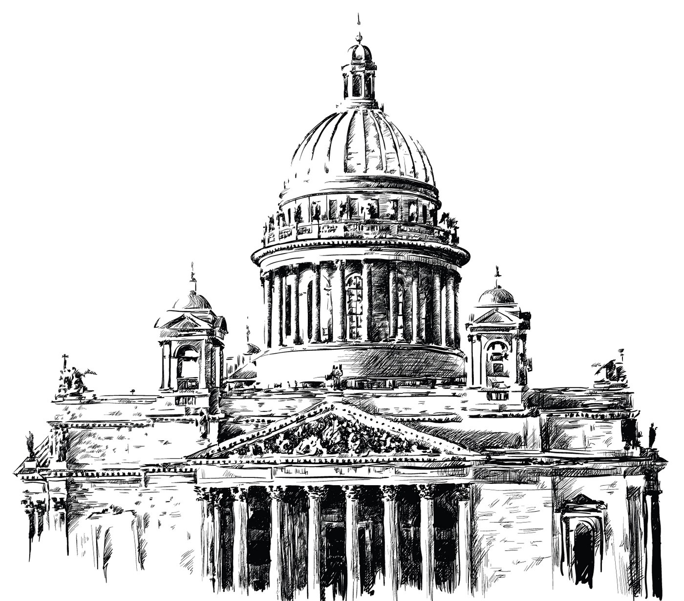 Coloring page playful Isaac's Cathedral