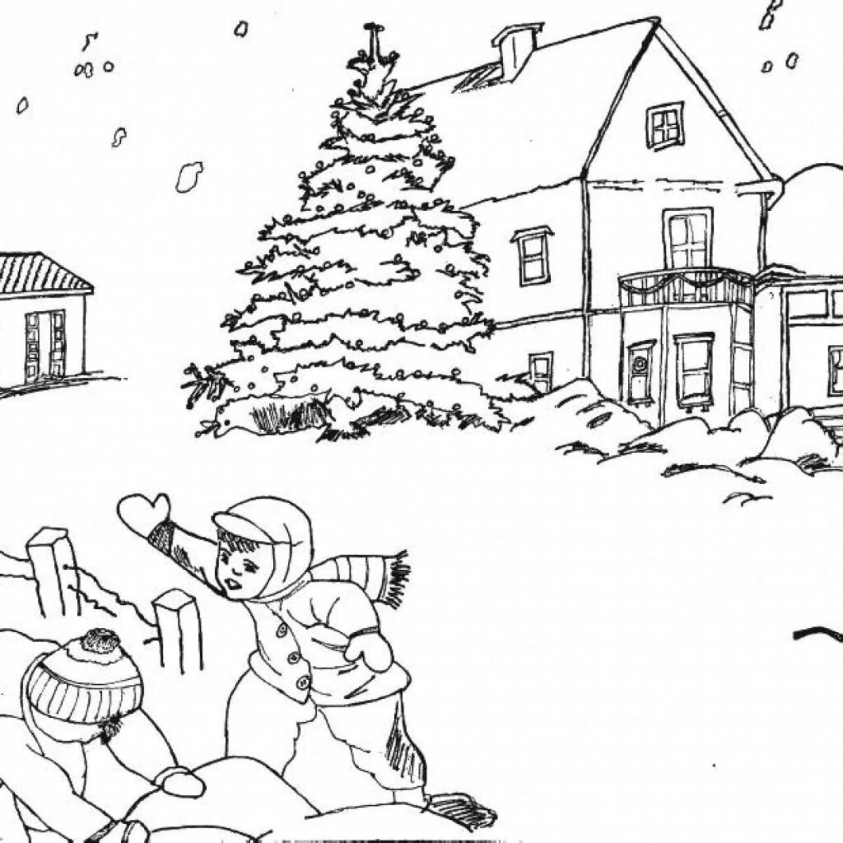 Village in winter for children #7