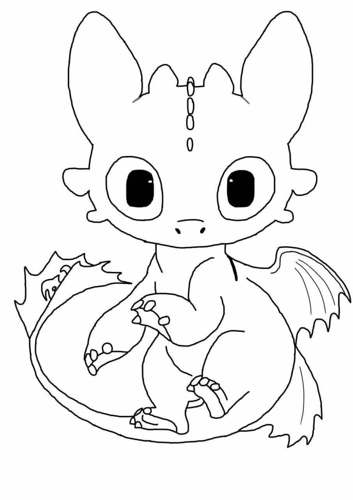Radiant coloring page toothless for kids