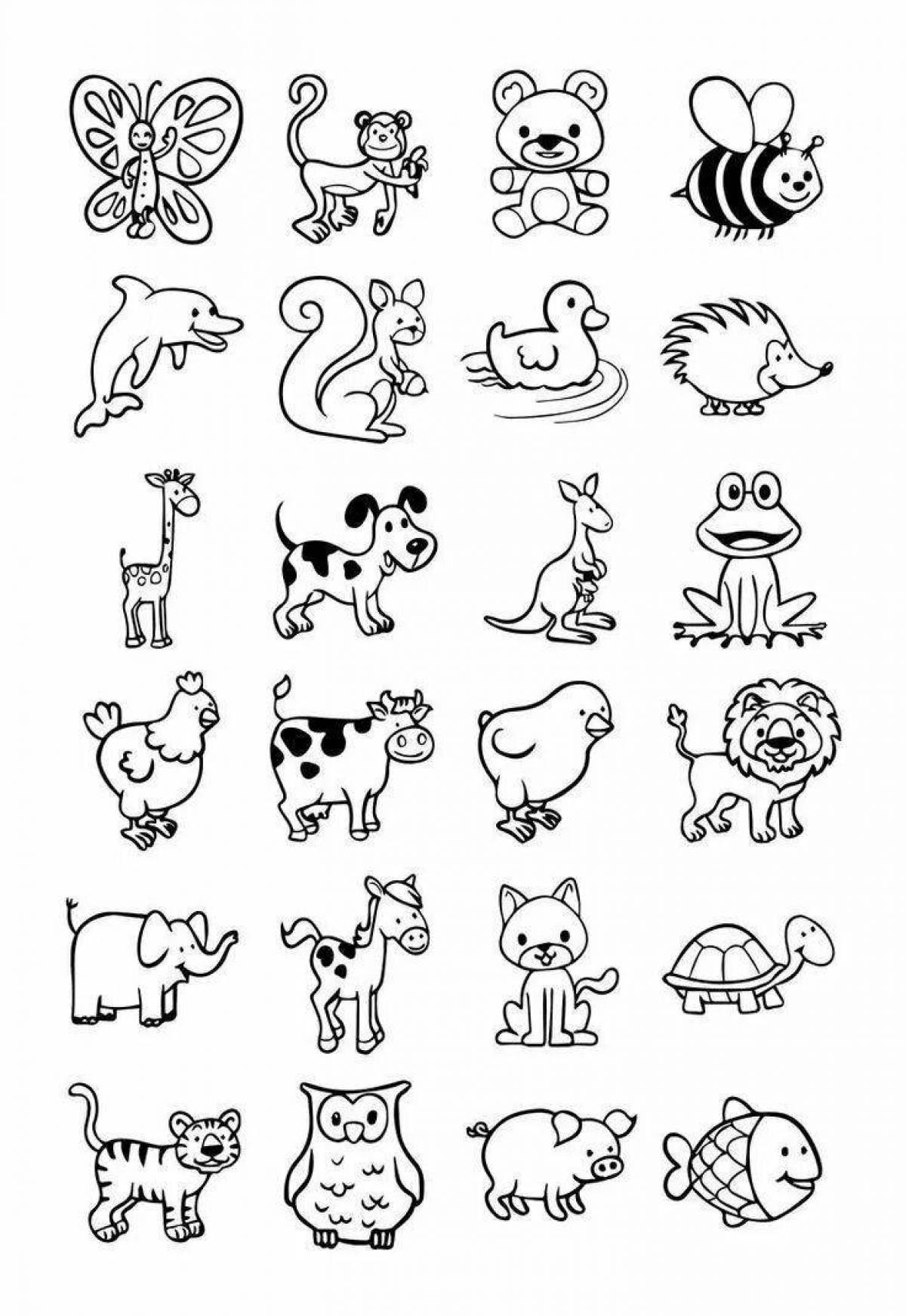 Colorful stickers for coloring animals for boys