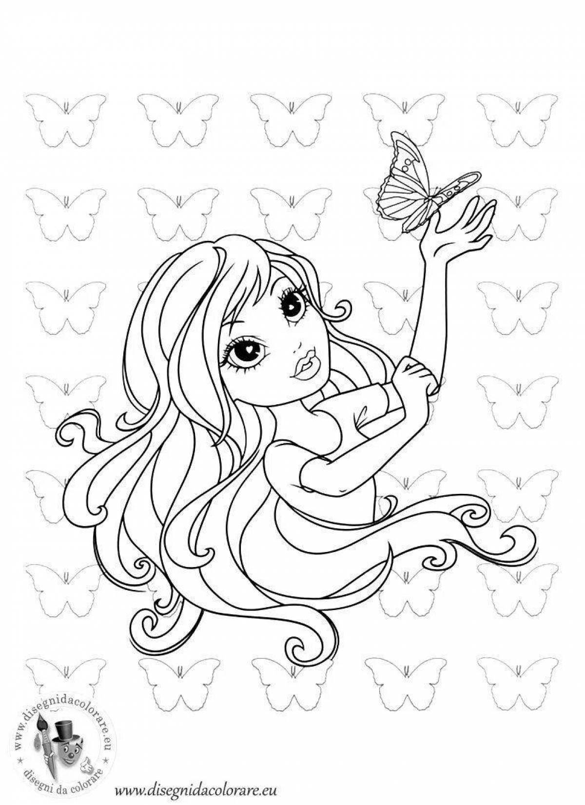 Adorable coloring book for girls