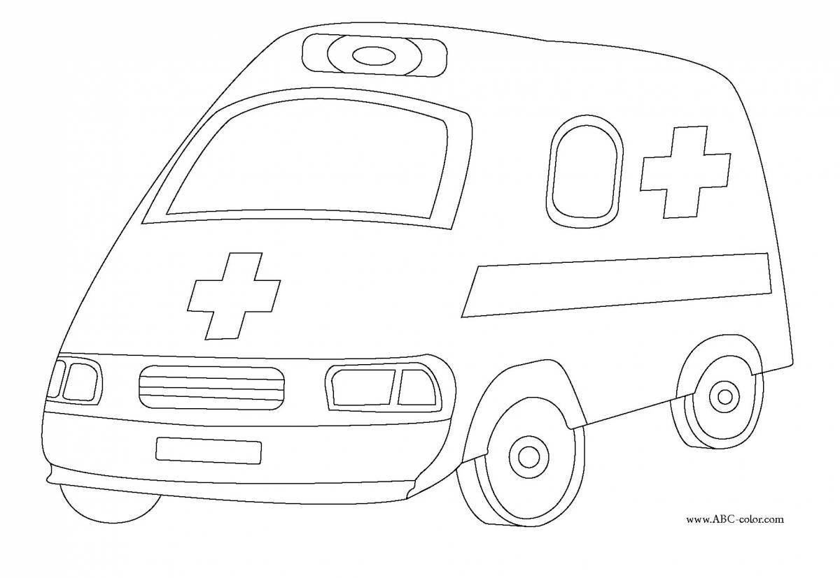 Fun coloring ambulance