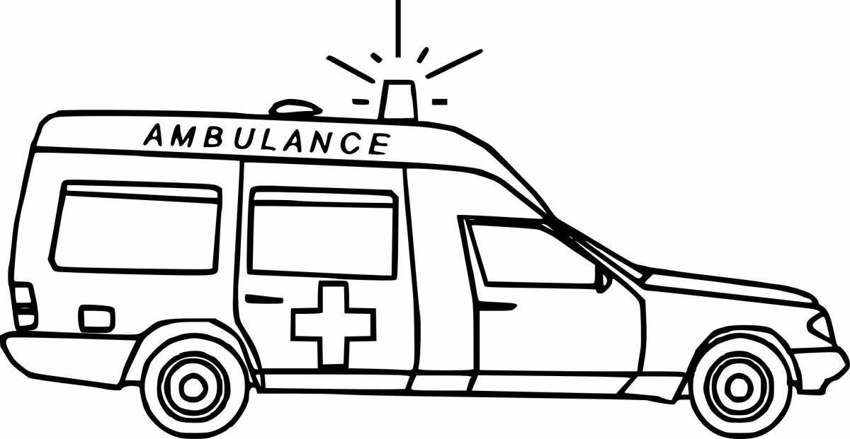 Large ambulance coloring page