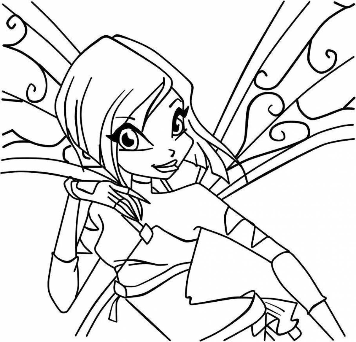 Playful winx coloring for girls fairies