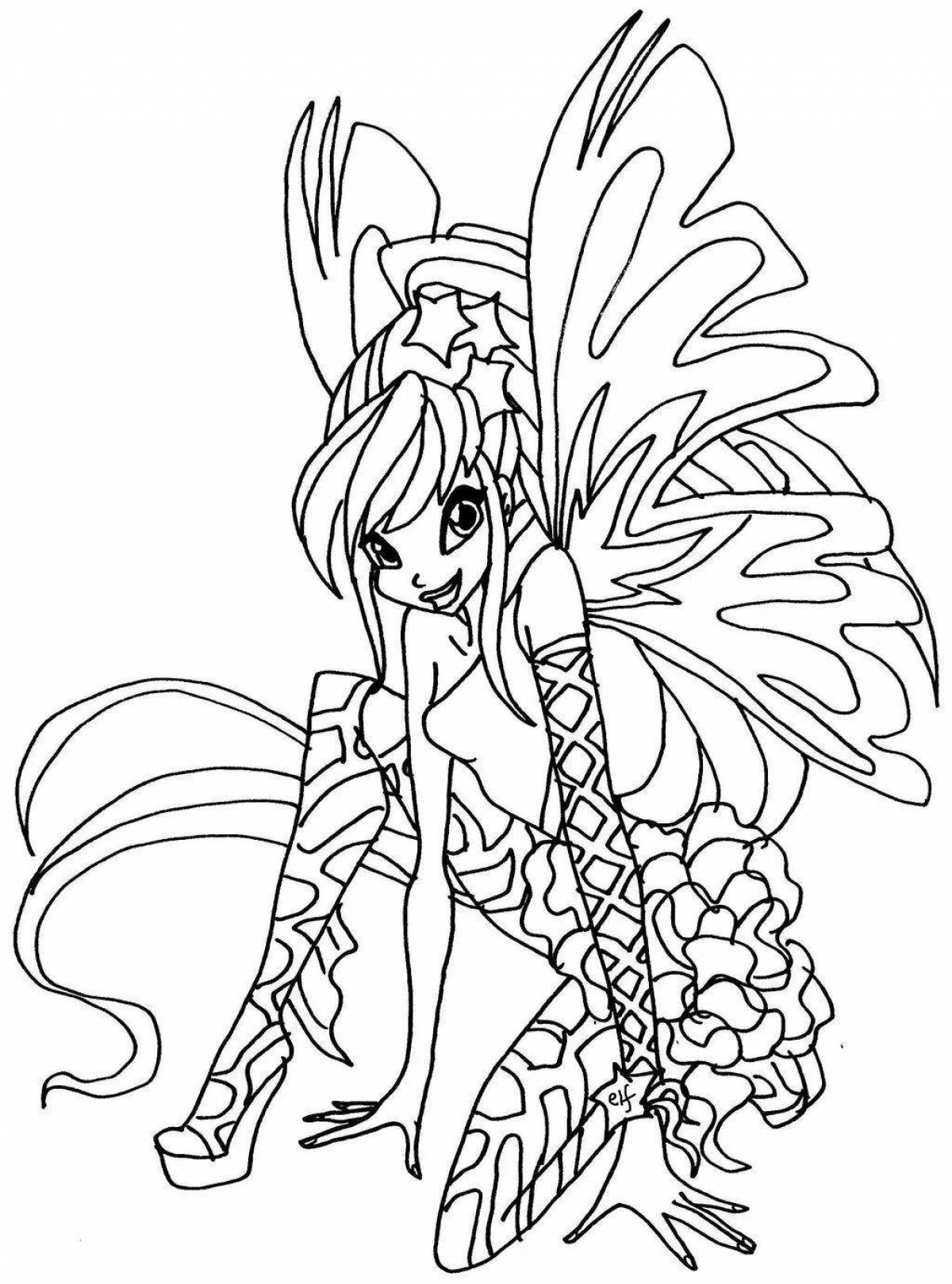 Sparkling winx coloring for girls fairies