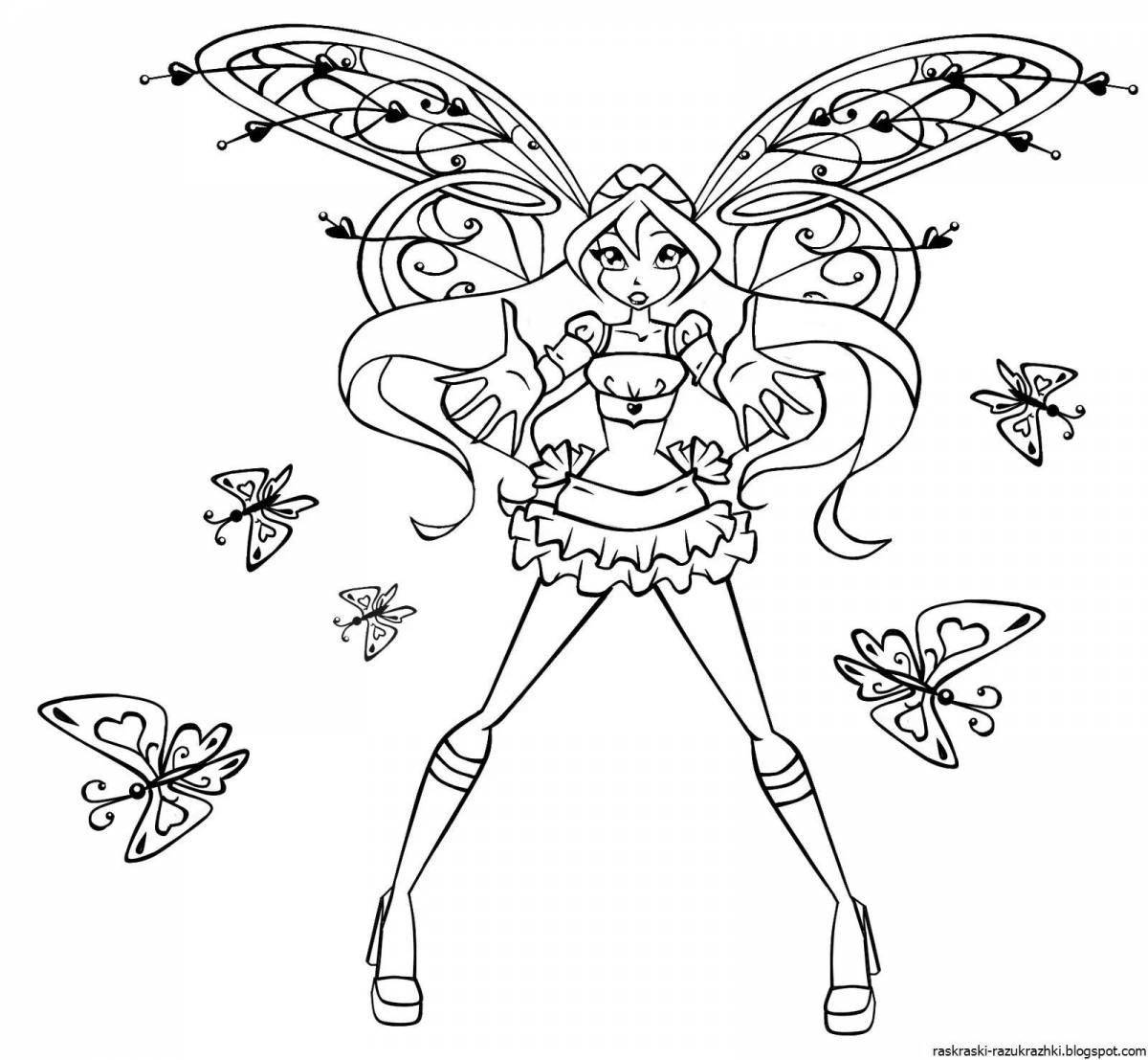 Shiny winx coloring book for girls fairies