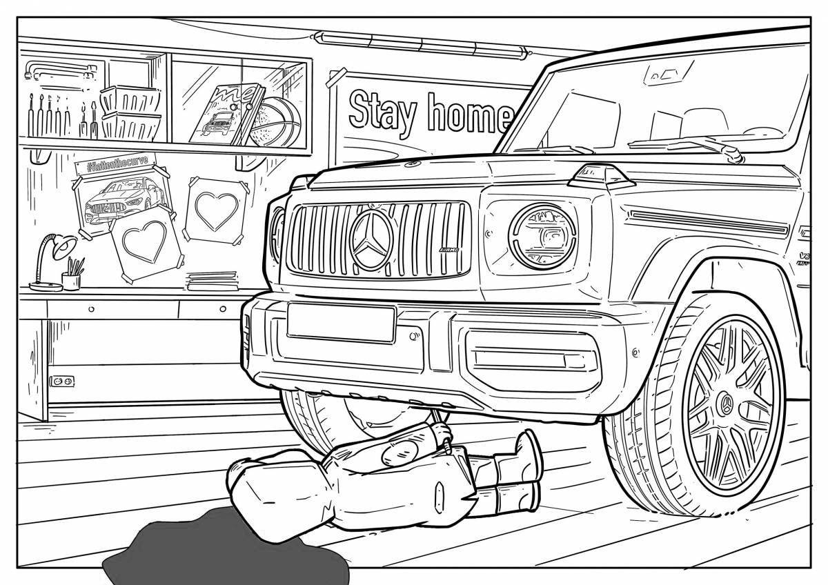 Helik glowing car coloring pages for boys