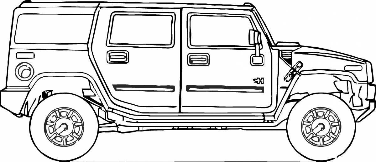 Colorfully detailed helik cars coloring pages for boys