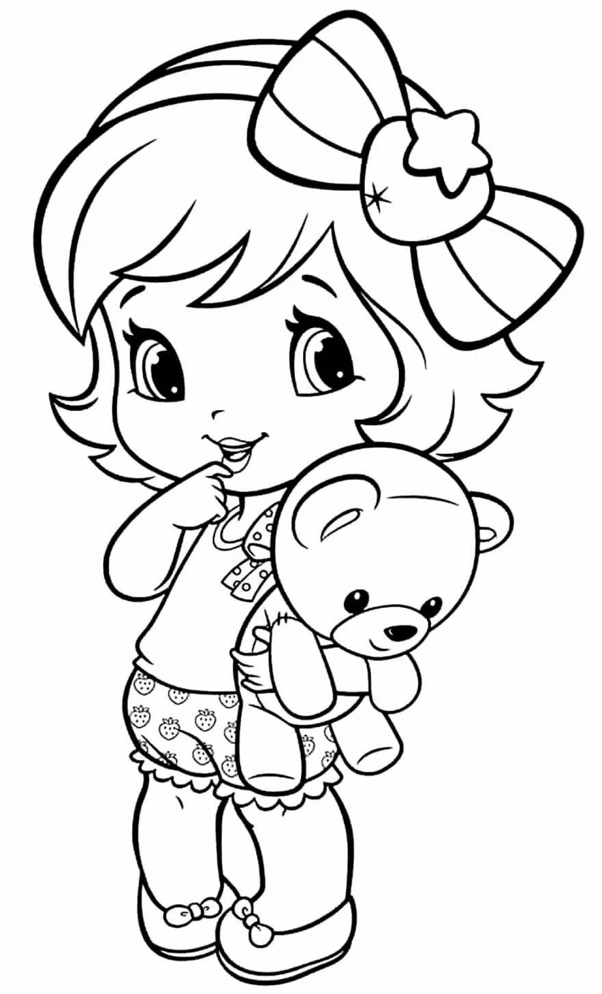 Exquisite coloring pages for girls, small