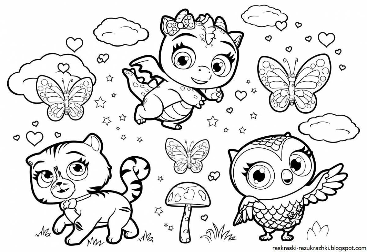 Glamorous coloring pages for little girls