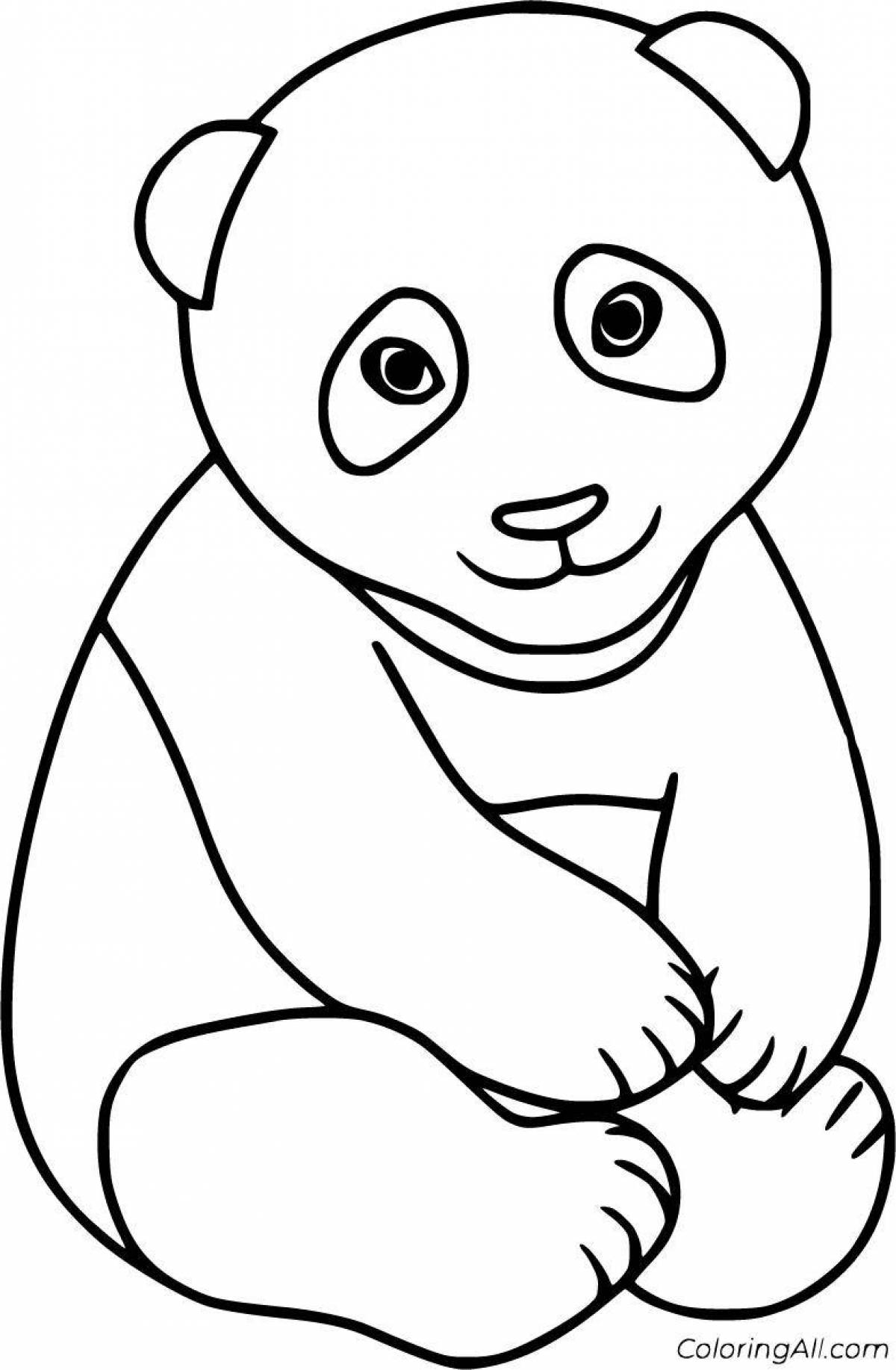 Playful panda coloring pages for girls
