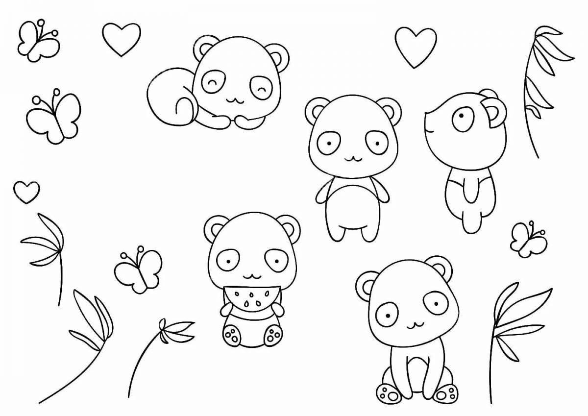 Веселая раскраска панда для девочек