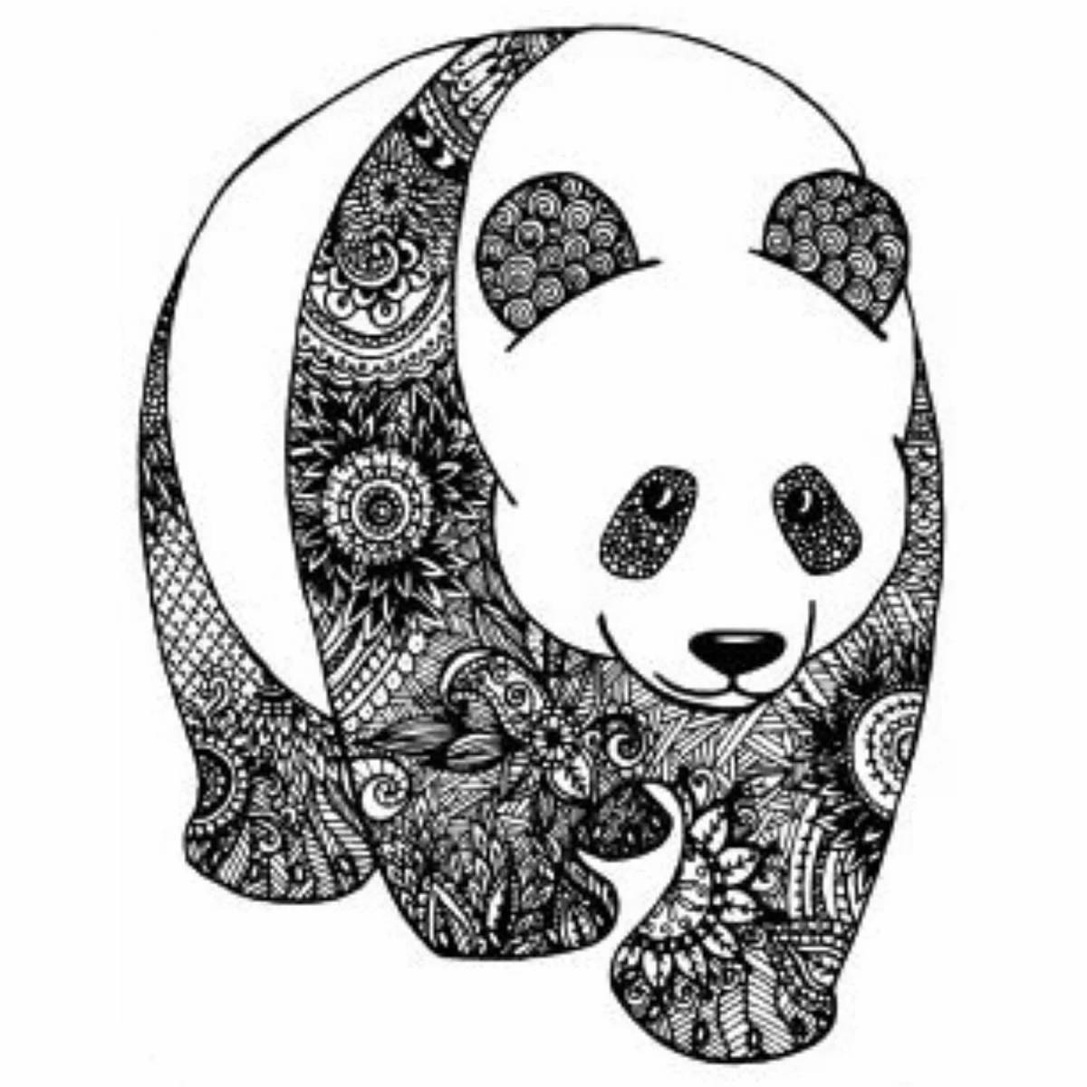 Яркая панда раскраски для девочек