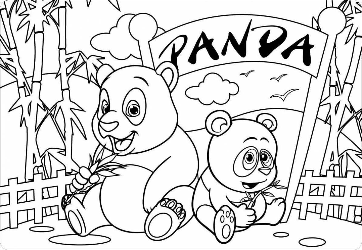 Amazing panda coloring pages for girls