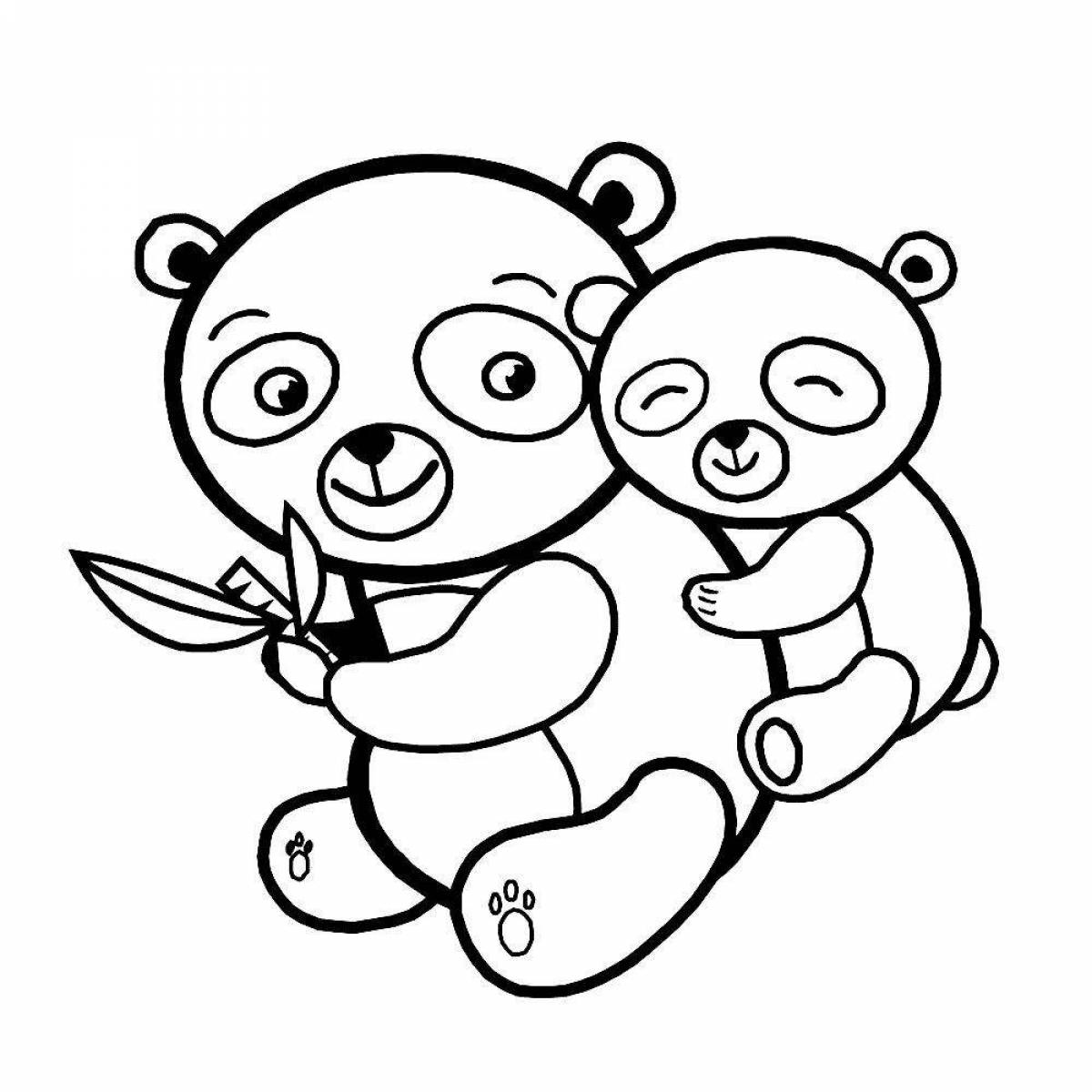 Fancy panda coloring pages for girls