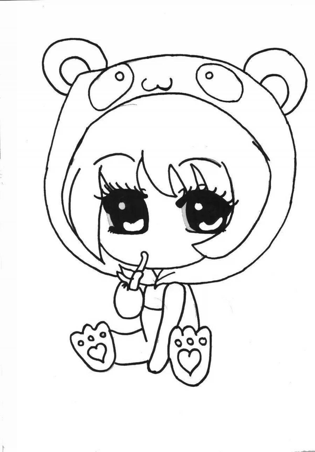Glamorous panda coloring page for girls