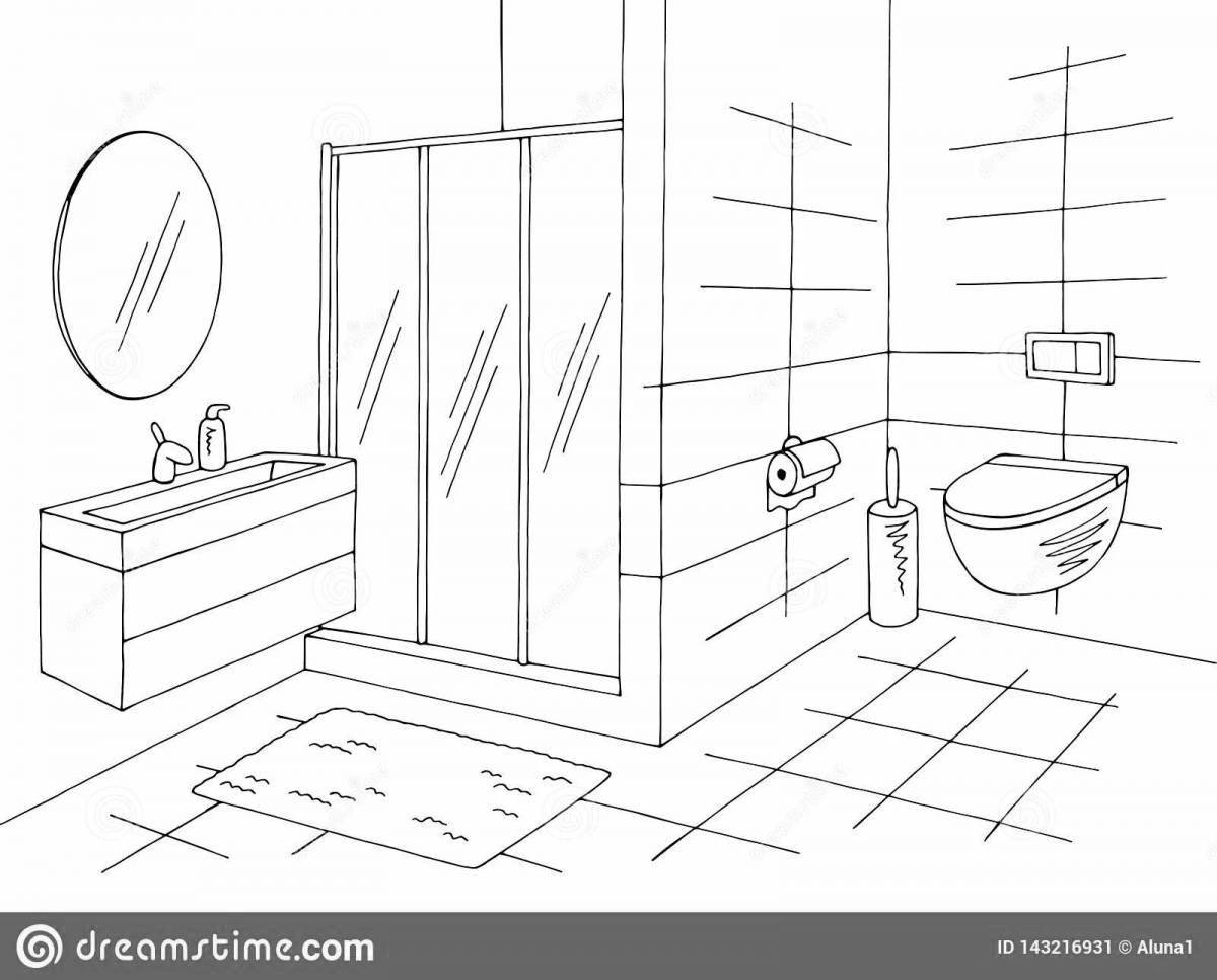 Adorable bathroom coloring book for kids